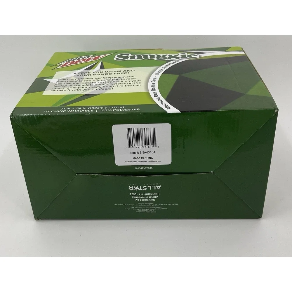 Snuggie Super-Soft Fleece Blanket with Sleeve MOUNTAIN DEW DO THE DEW 71